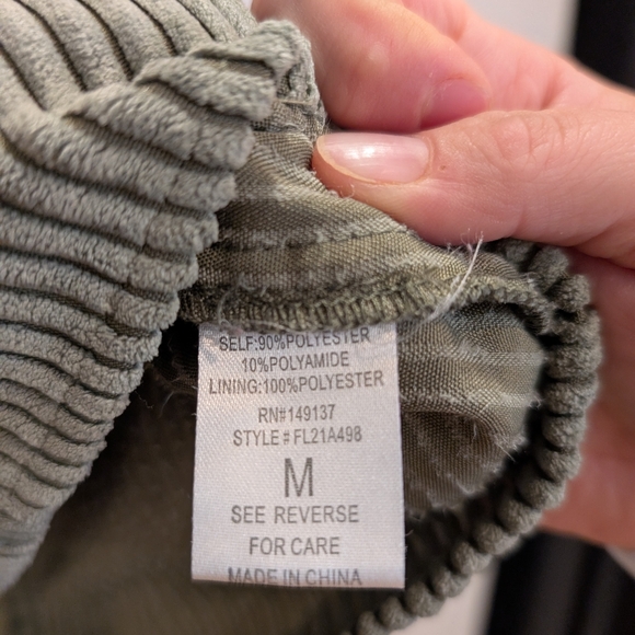 Hyfve Favorite Remix Green Corduroy Button-Up Jacket - Picture 5 of 6